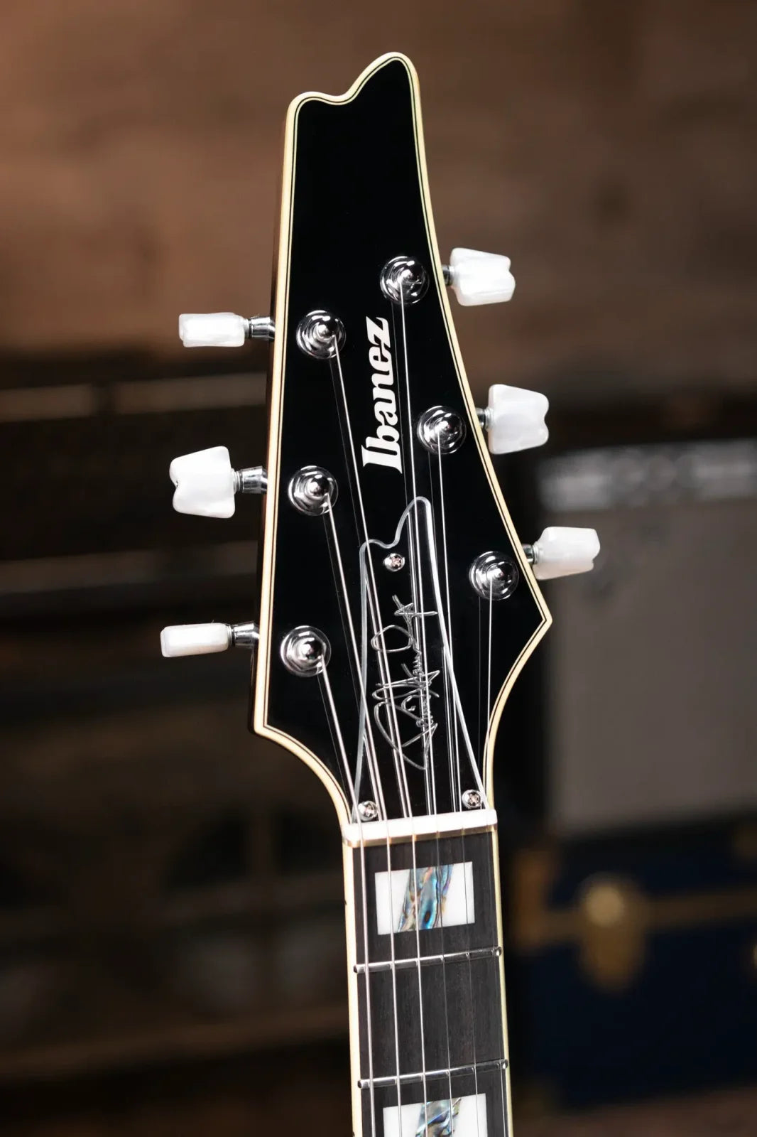 Ibanez PS3CM Paul Stanley Signature Model Electric Guitar - Black with Cracked Mirror Top with Hardshell Case