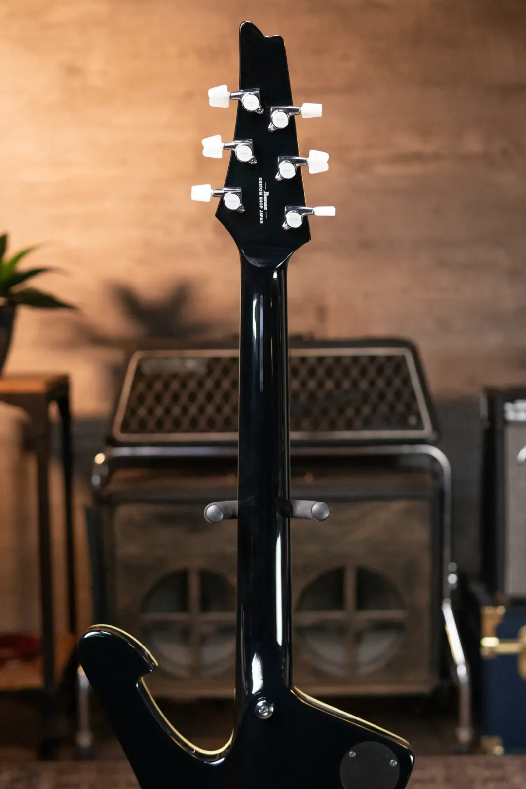 Ibanez PS3CM Paul Stanley Signature Model Electric Guitar - Black with Cracked Mirror Top with Hardshell Case