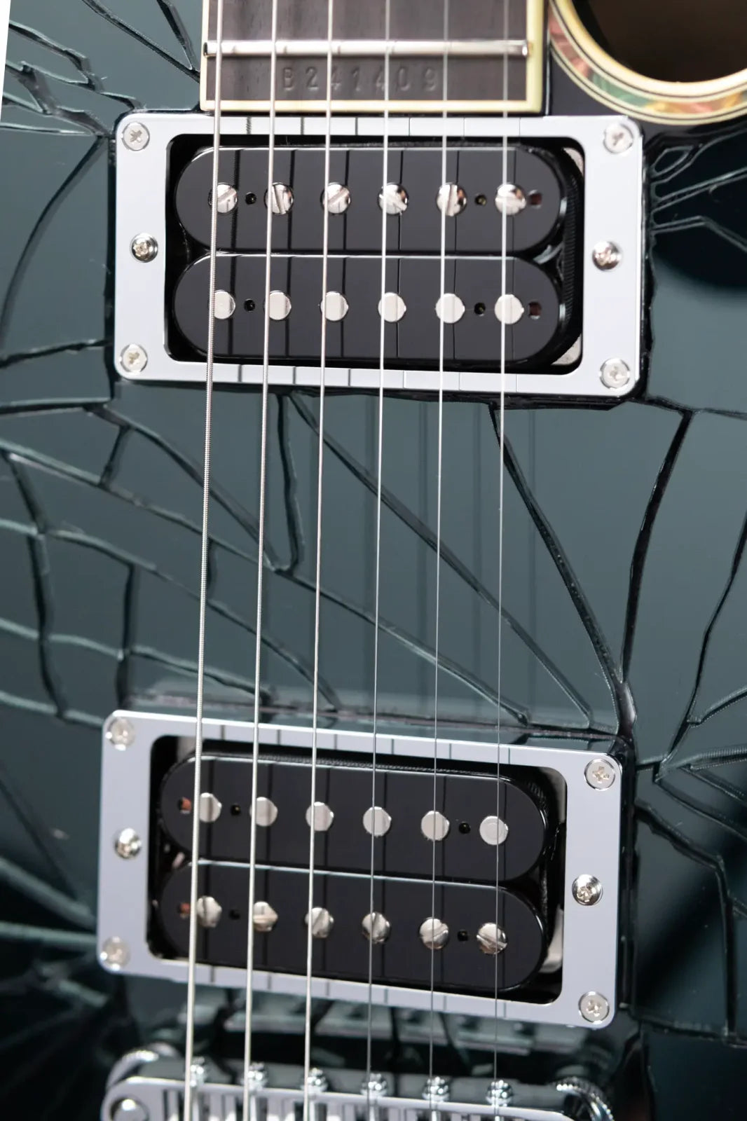 Ibanez PS3CM Paul Stanley Signature Model Electric Guitar - Black with Cracked Mirror Top with Hardshell Case