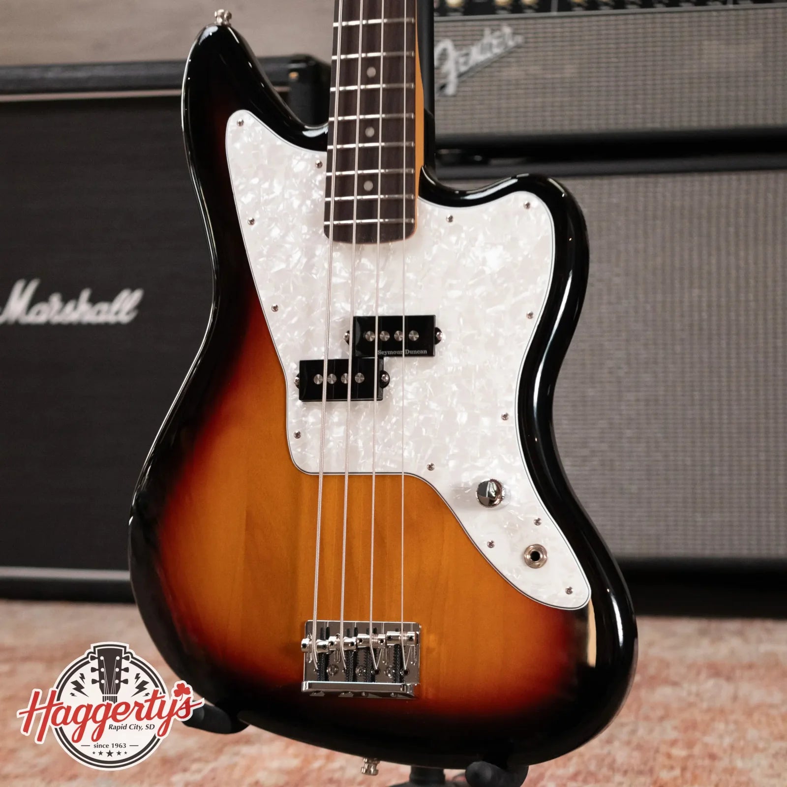 Fender Limited Edition Mark Hoppus Jaguar Bass - 3-Color Sunburst with Deluxe Gig Bag