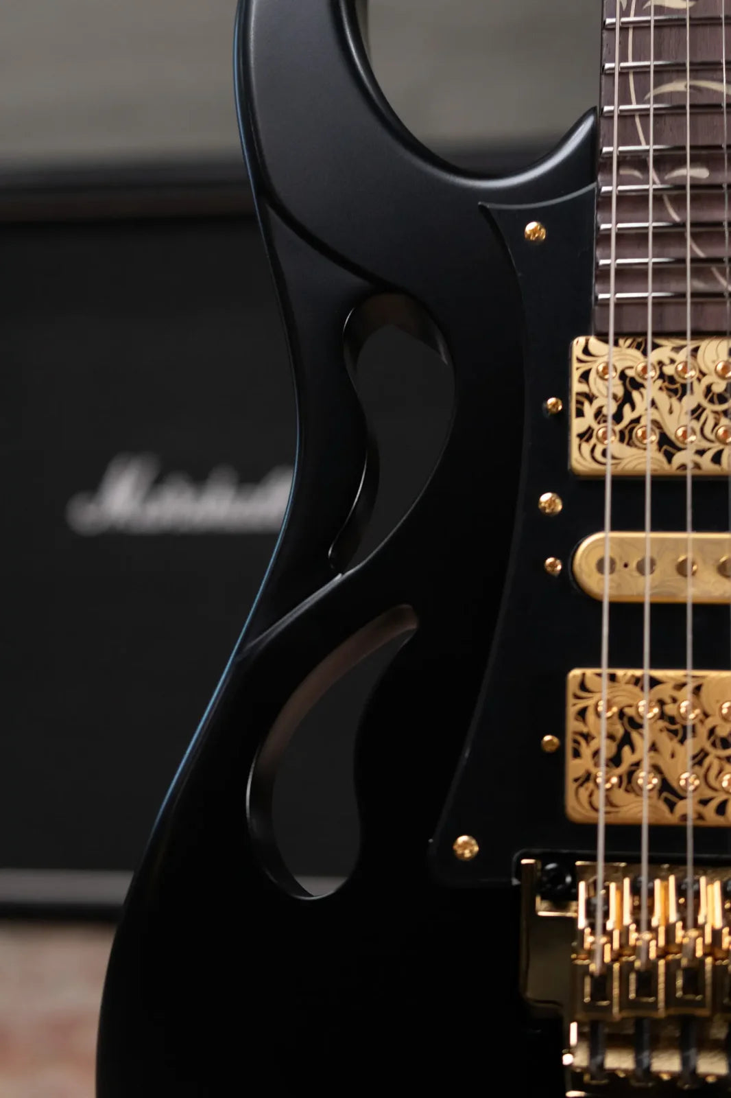 Ibanez PIA3761 Steve Vai Signature Electric Guitar - Onyx Black with Hardshell Case