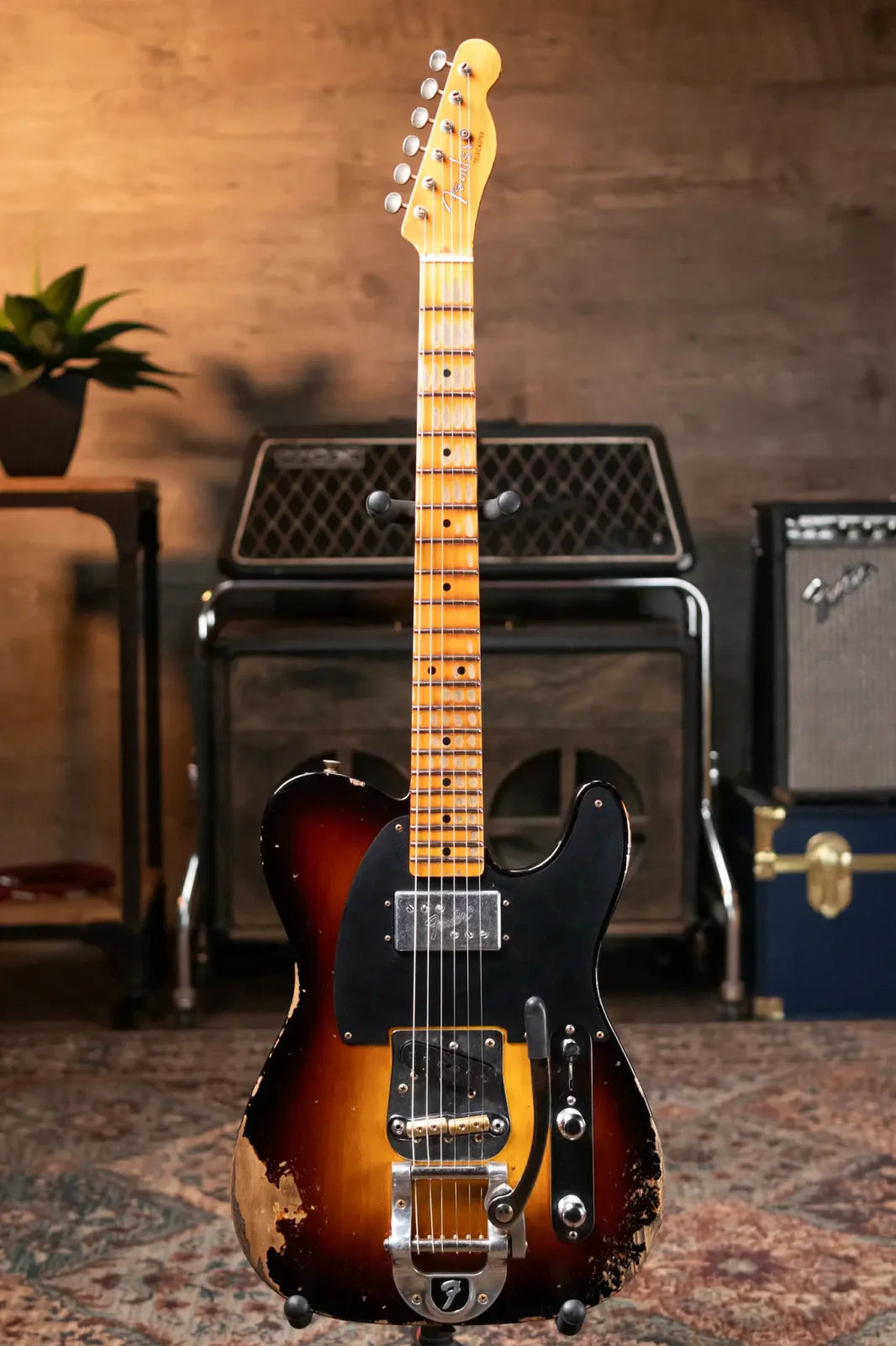 Fender Custom Shop Limited Edition CuNiFe Telecaster Custom Heavy Relic, 1-Piece Maple Neck with Hardshell Case - Faded Aged Wide-Fade 2-Color Sunburst