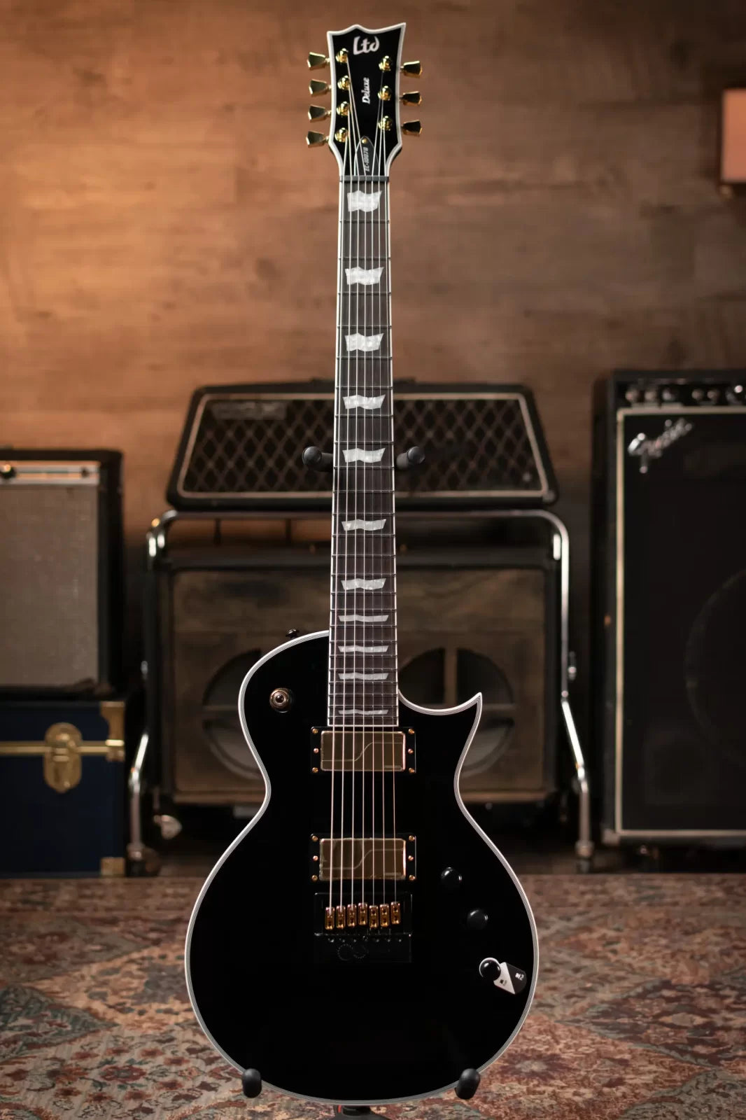 ESP LTD EC-1007B Evertune Baritone 7-String Electric Guitar - Black