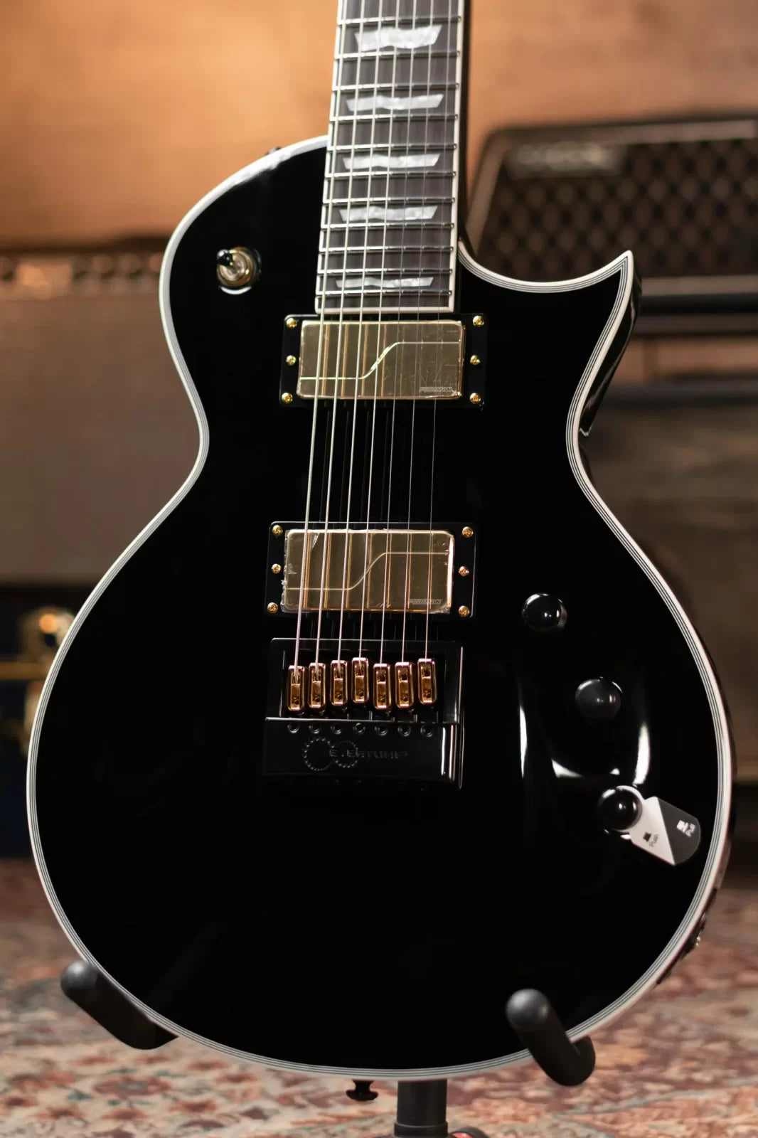 ESP LTD EC-1007B Evertune Baritone 7-String Electric Guitar - Black