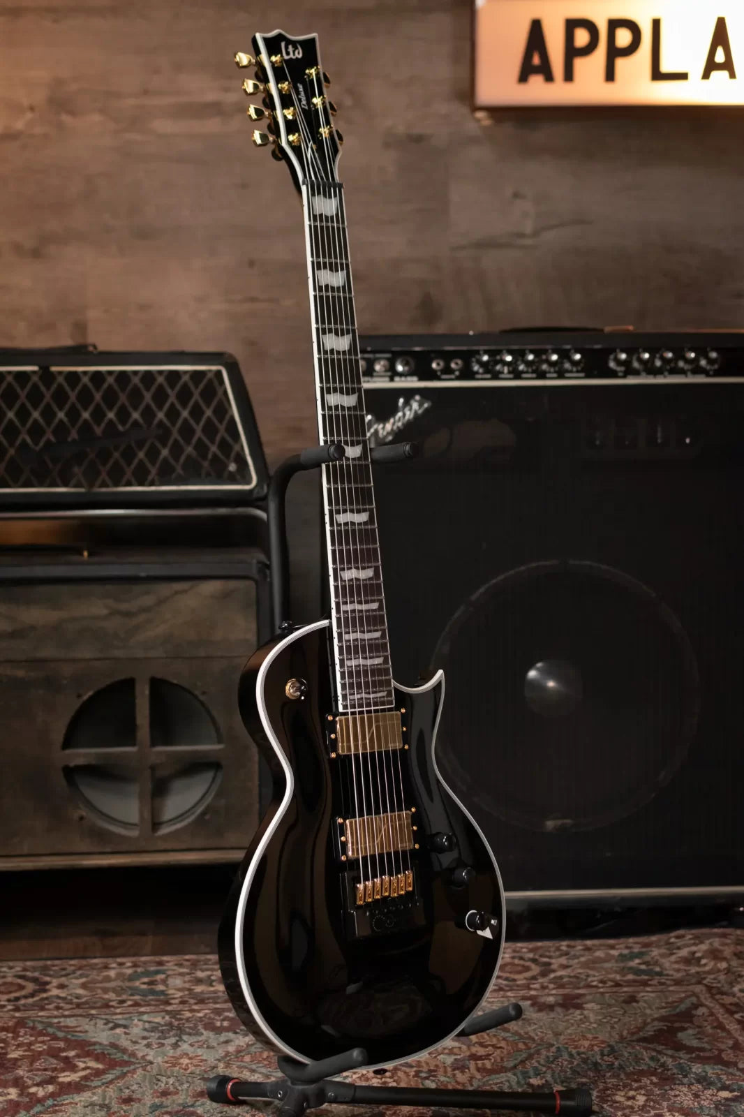 ESP LTD EC-1007B Evertune Baritone 7-String Electric Guitar - Black