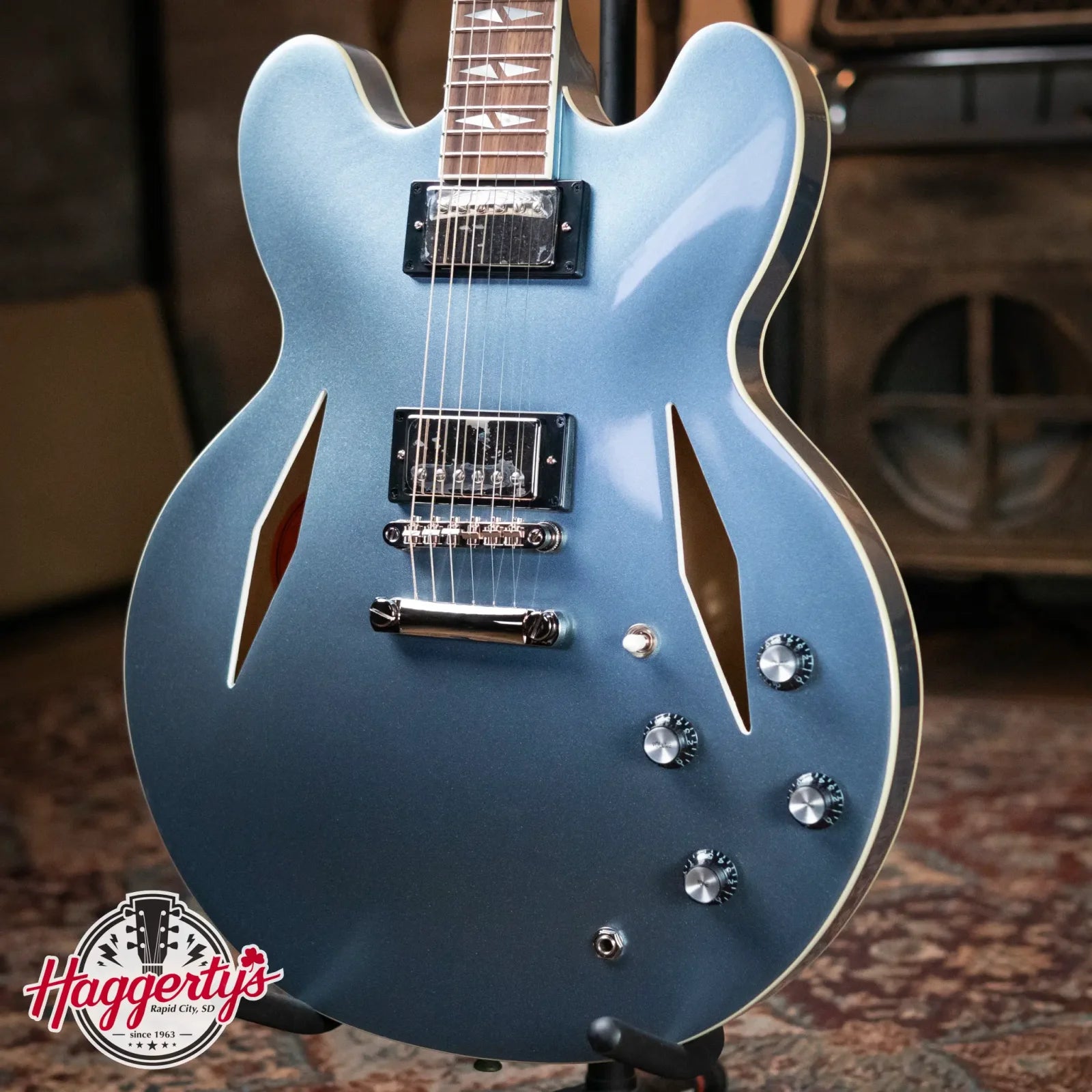 Epiphone Dave Grohl DG-335 Semi-Hollow - Pelham Blue with Hardshell Case