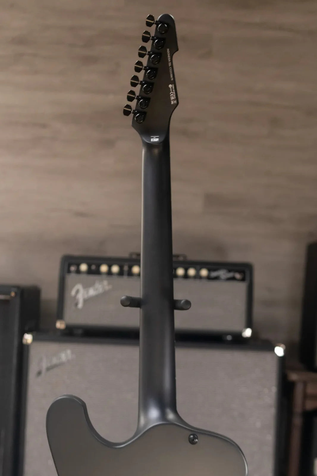 ESP LTD Phoenix-7 Baritone Black Metal Electric Guitar - Black Satin