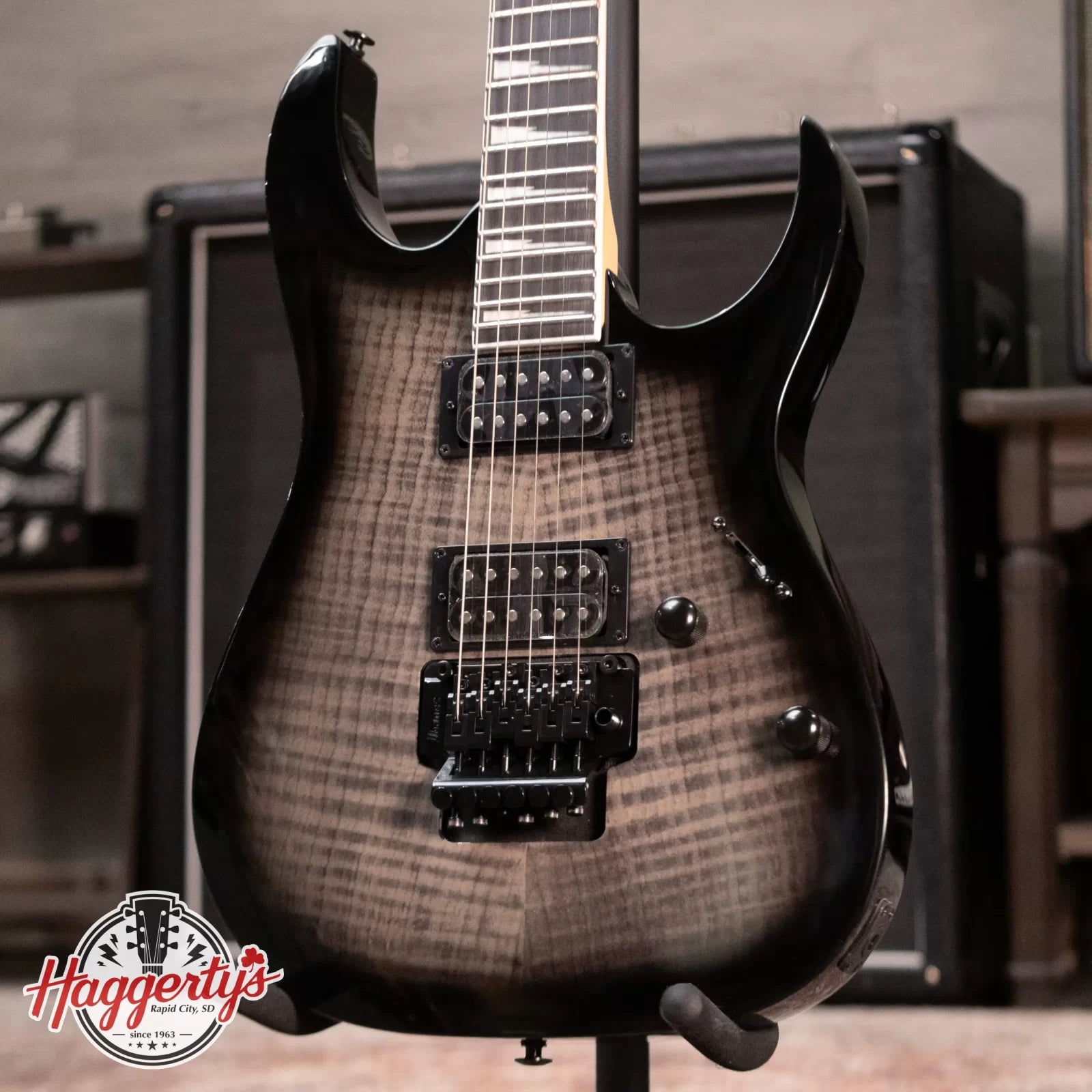new 8 lbs Ibanez GRG320FATKS GIO Electric Guitar Transparent Black Sunburst haggertys 1