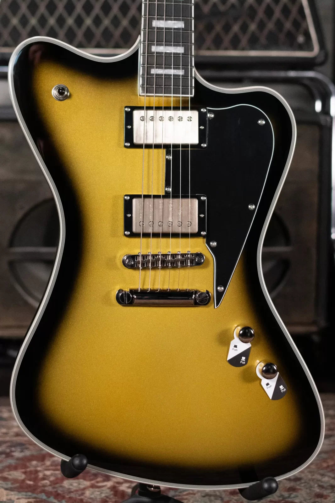 ESP LTD Bill Kelliher Sparrowhawk Electric Guitar - Vintage Silver Sunburst with Form Fit Case