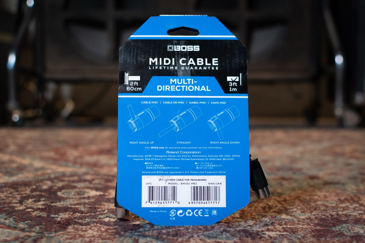 Boss BMIDI-PB3 Multi-Directional Midi Cable 3ft