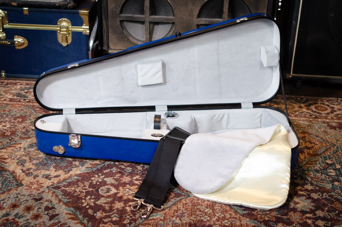 Bobelock 1029 Fiberglass Arrow Mandolin Case- Blue/Gray