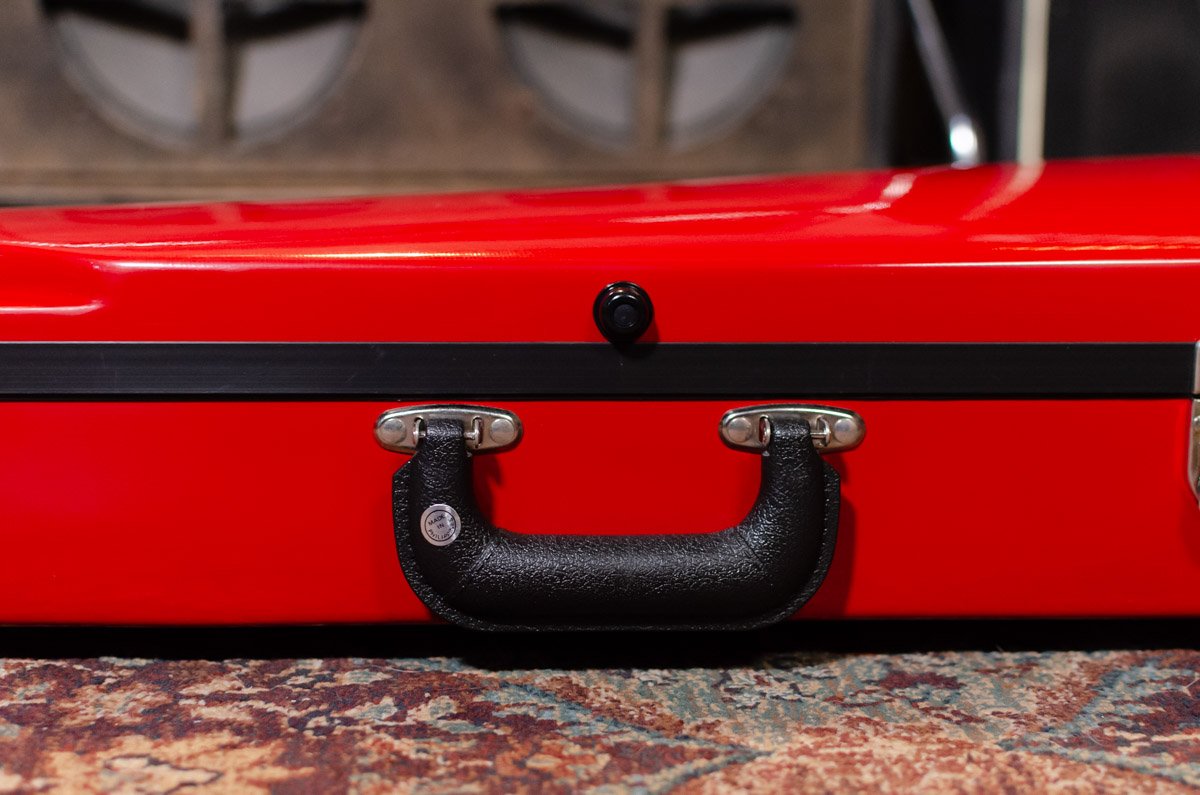 Bobelock 1029 Fiberglass Arrow Mandolin Case- Red/Gray