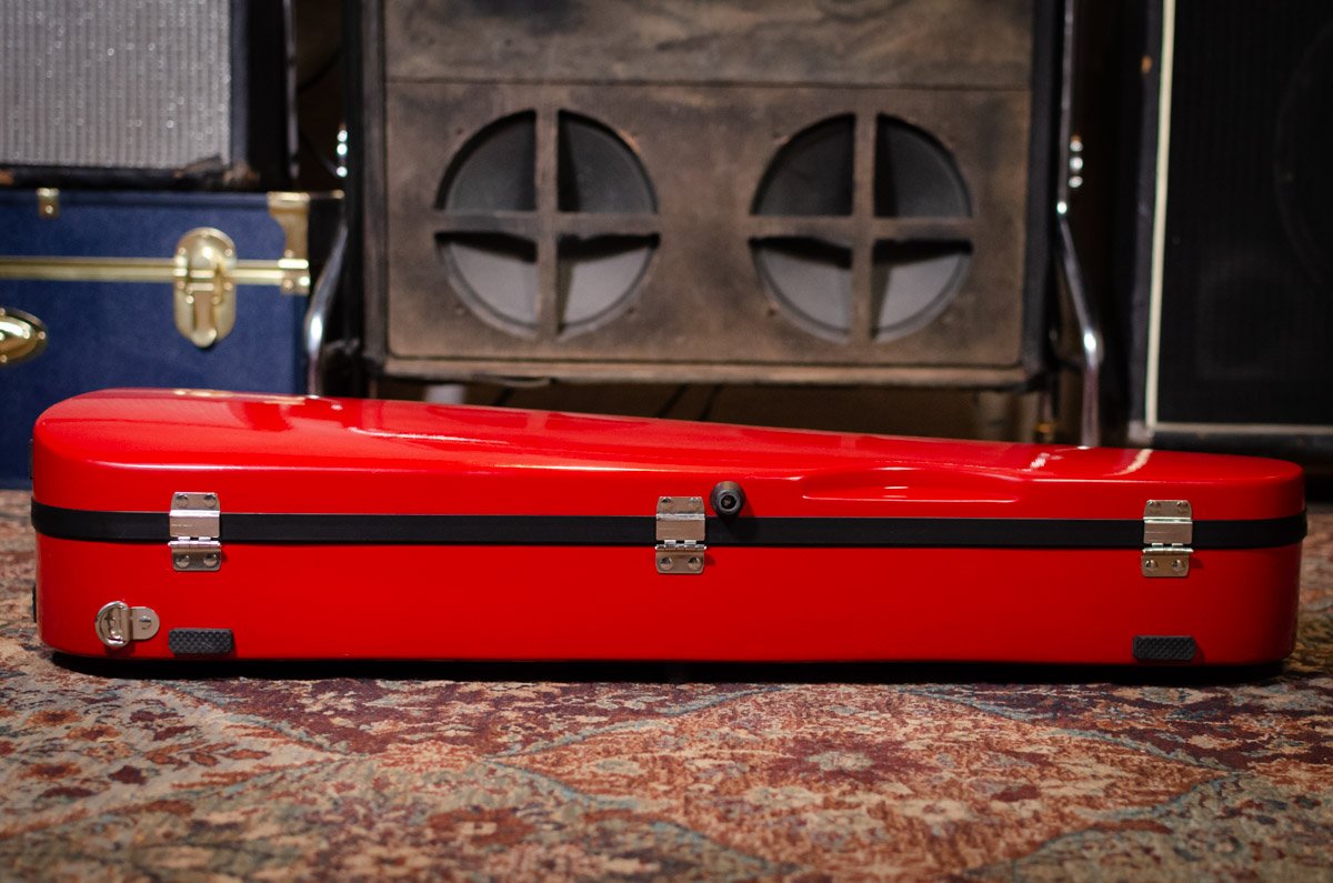 Bobelock 1029 Fiberglass Arrow Mandolin Case- Red/Gray