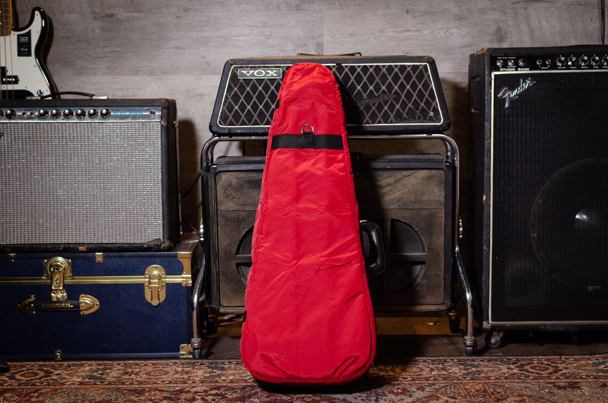 Bobelock 1029 Fiberglass Arrow Mandolin Case- Red/Gray