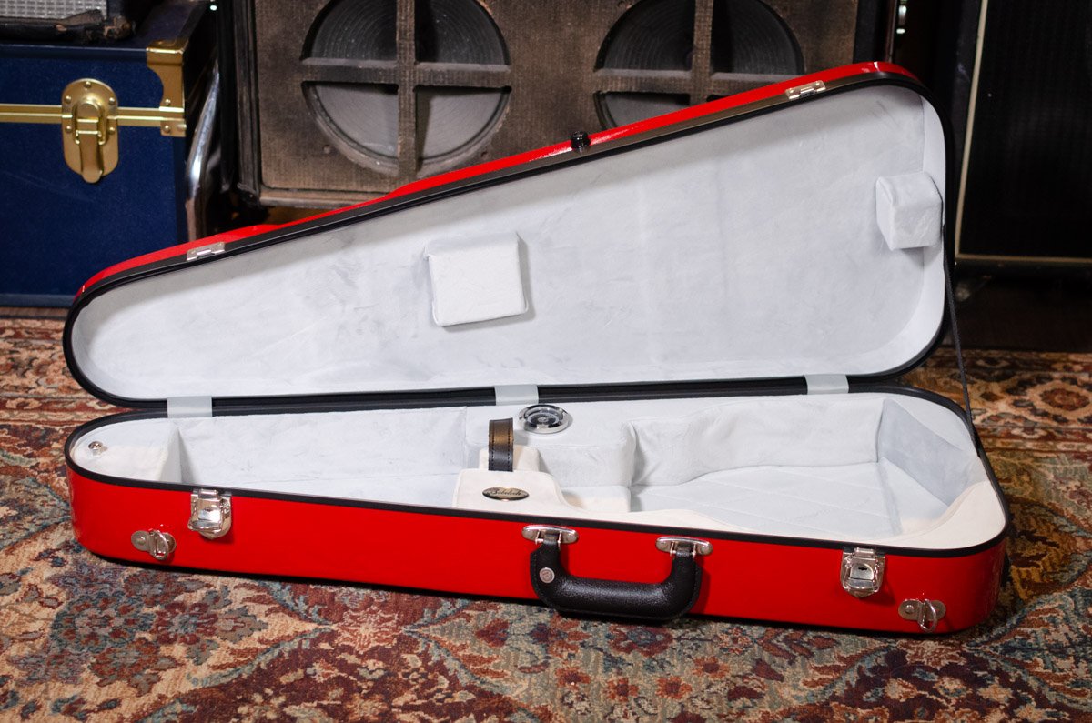 Bobelock 1029 Fiberglass Arrow Mandolin Case- Red/Gray