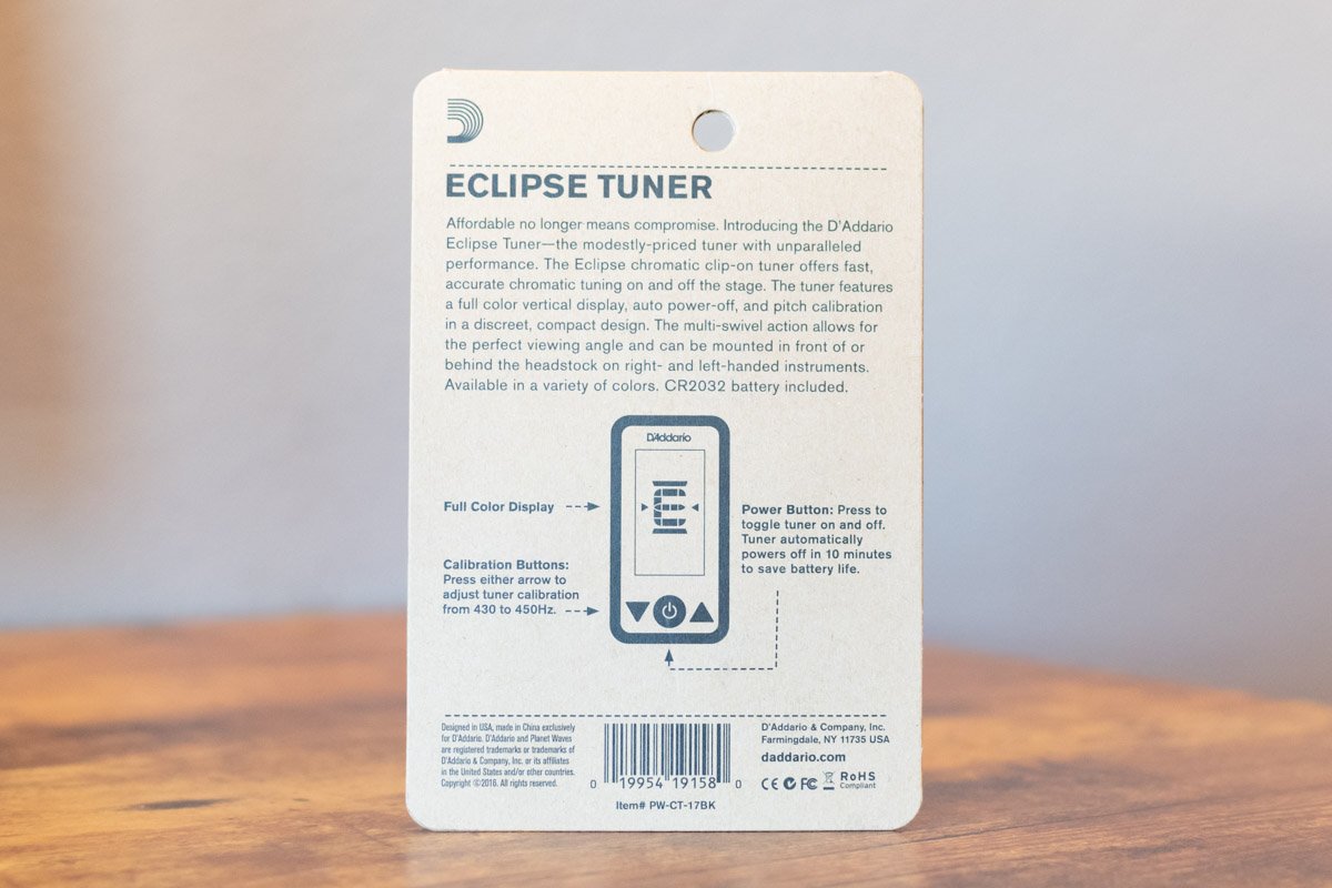 D'Addario Eclipse Headstock Tuner - Black