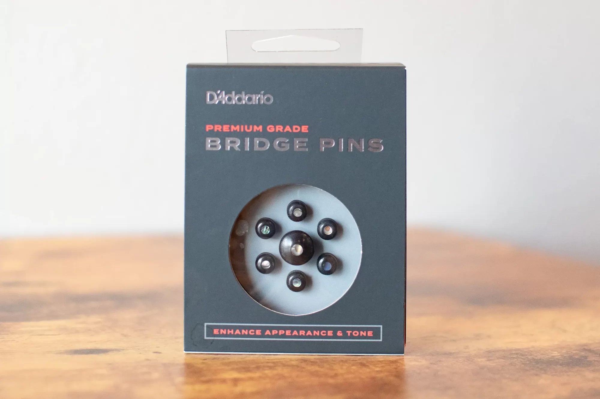 D'Addario PWPS2 Ebony Bridge Pins with End Pin Set, Abalone Inlay