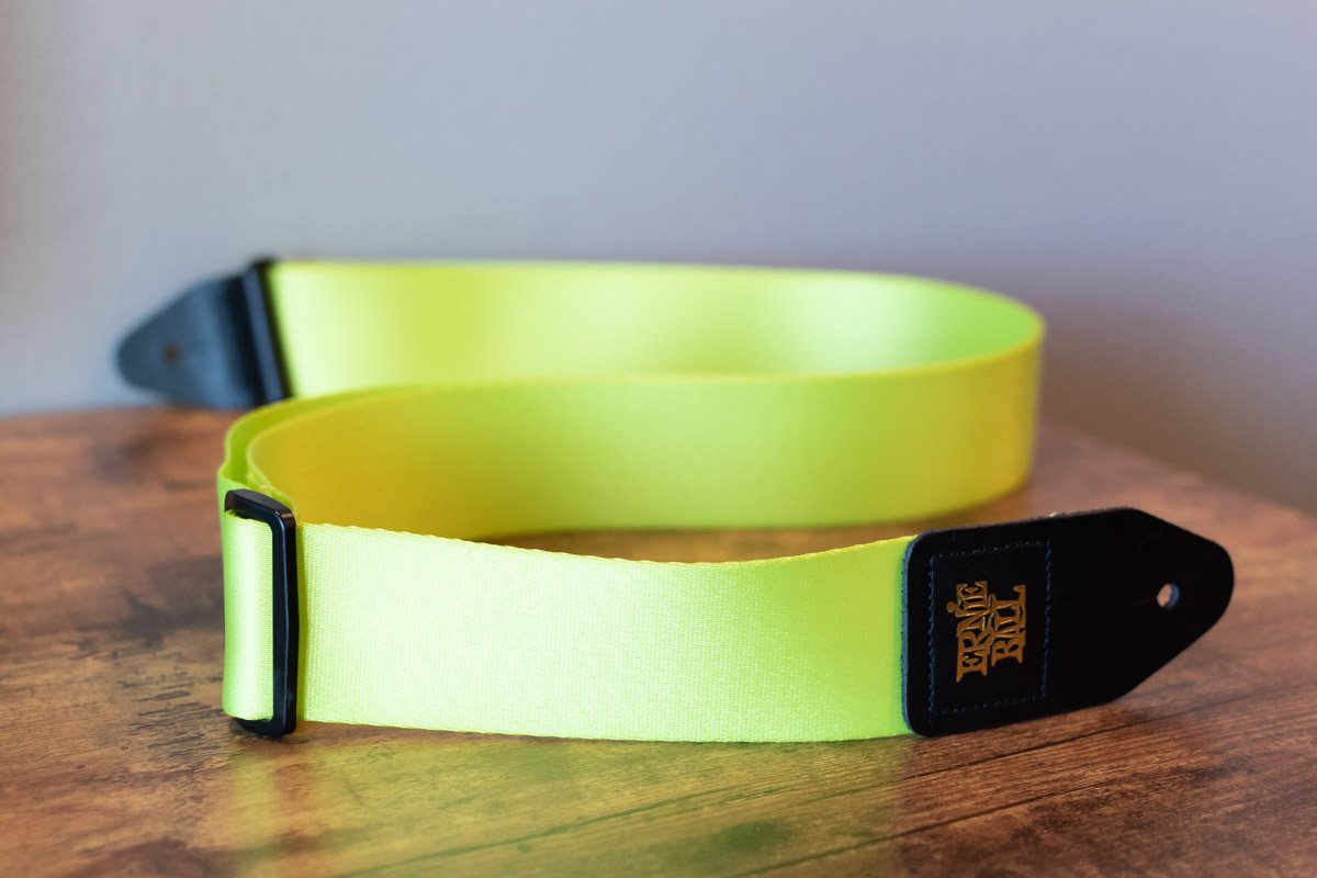 new ERNIE BALL P05320 NEON GREEN PREMIUM GUITAR STRAP haggertys 3