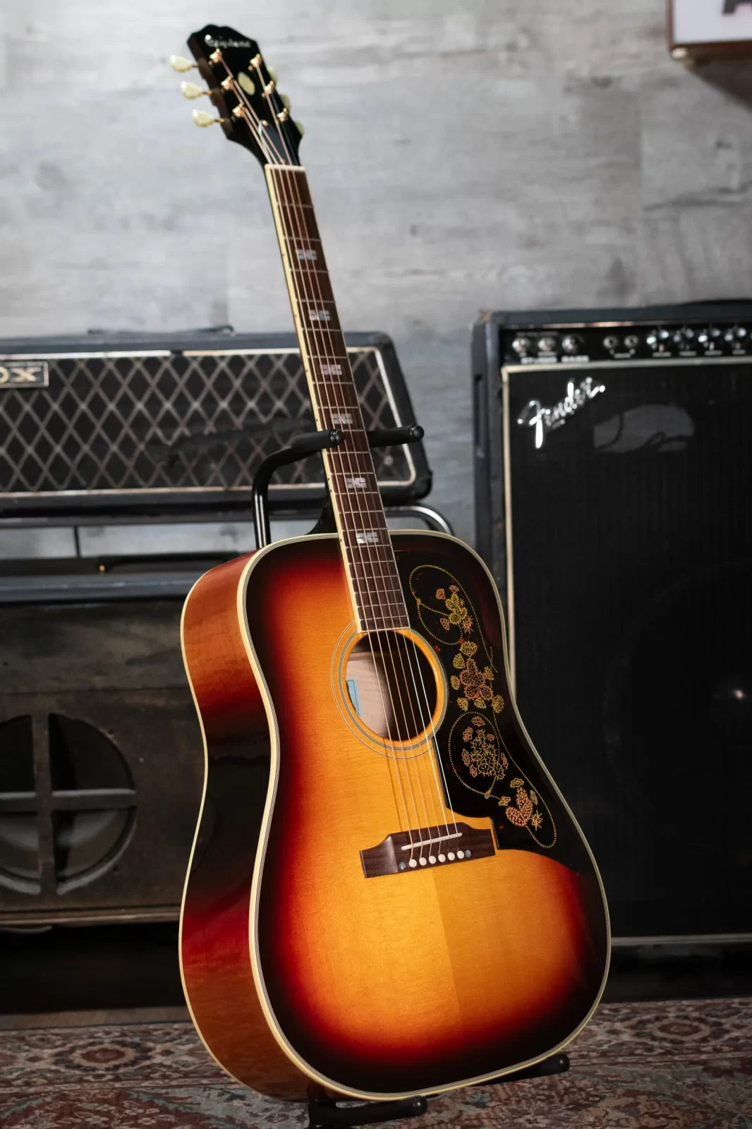 Epiphone USA Frontier Acoustic/Electric Guitar - Frontier Burst with Hardshell Case