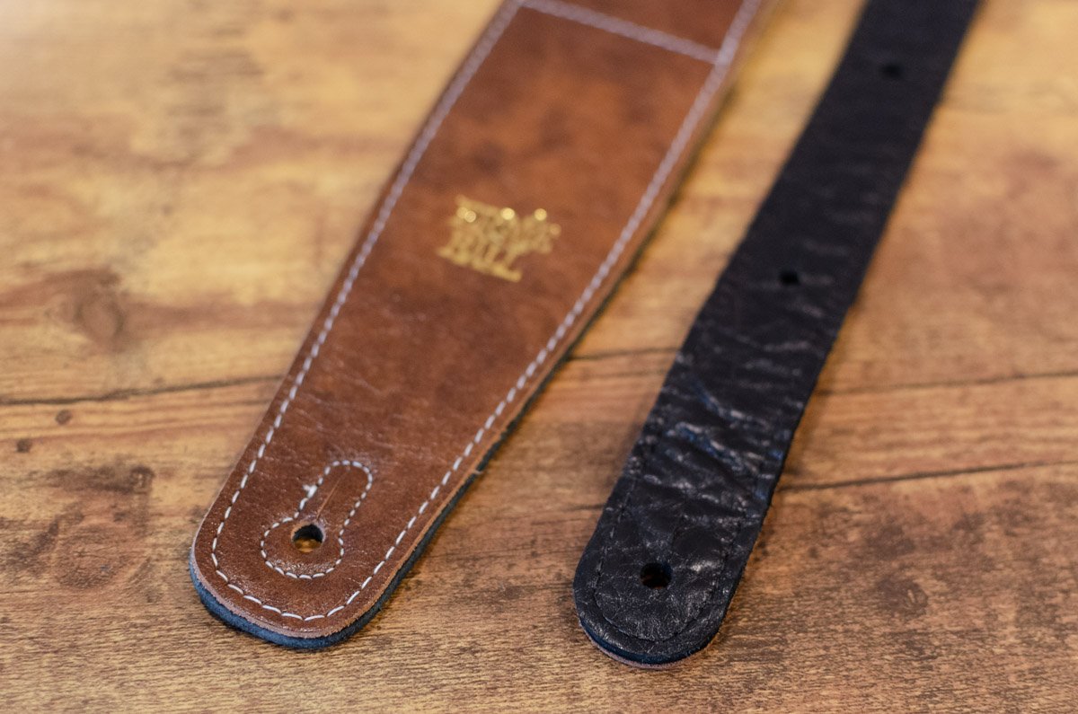 Ernie Ball 2.5" Adjustable Italian Leather Strap with Fur Padding Chestnut