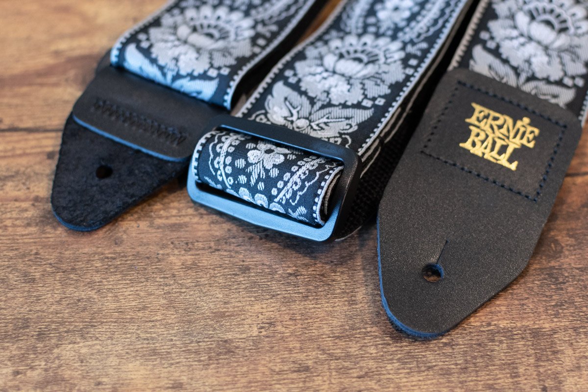 new Ernie Ball Jacquard Strap Silver Orleans haggertys 7