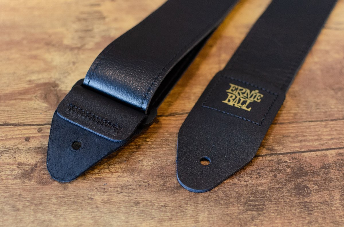 Ernie Ball P04134 Tri-Glide Leather Guitar Strap - Black