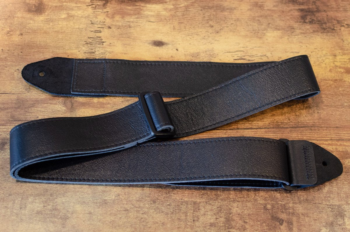 Ernie Ball P04134 Tri-Glide Leather Guitar Strap - Black