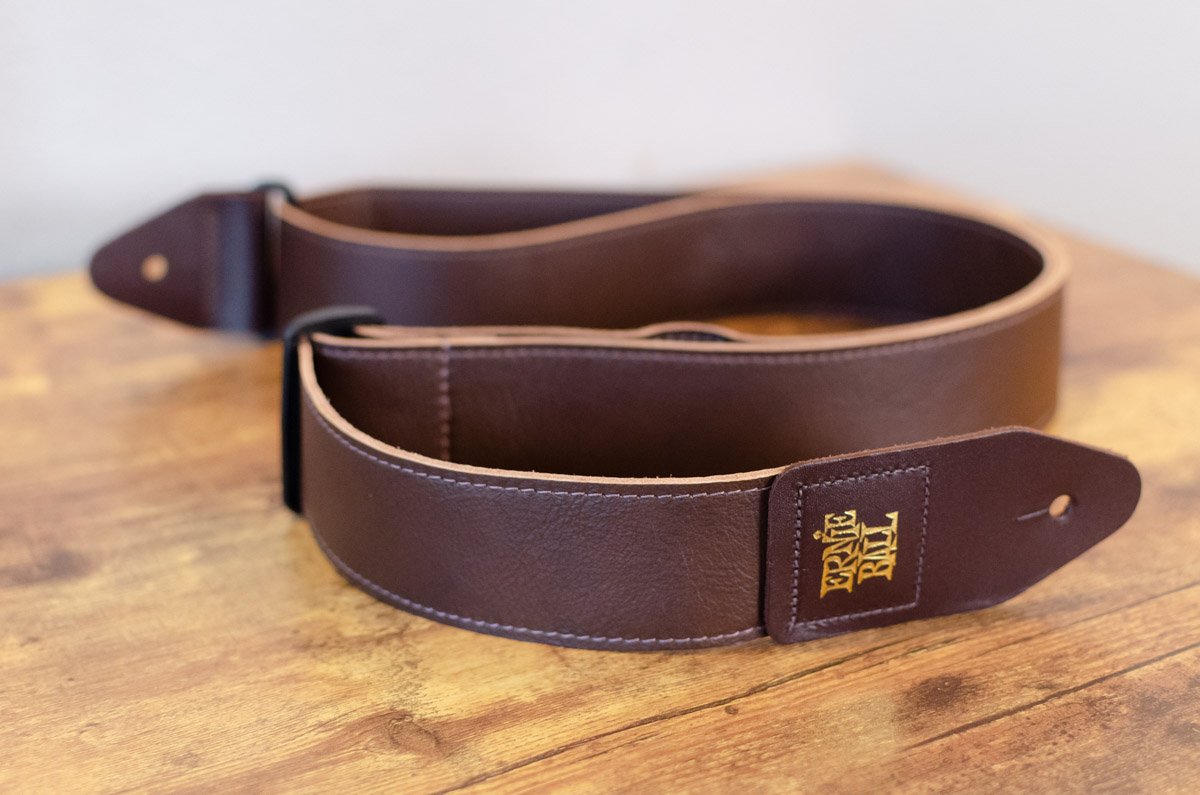 Ernie Ball P04135 2" Tri-Glide Italian Leather Strap Brown