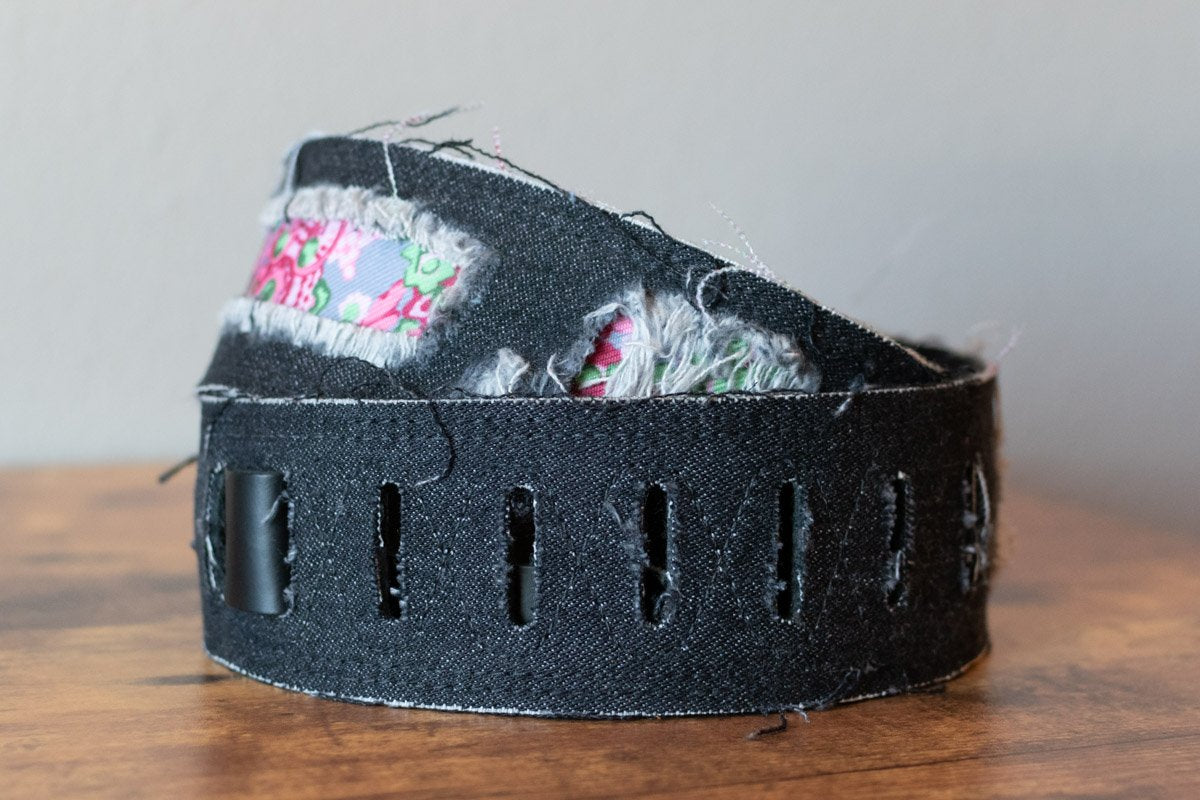 Fender X Wrangler Ripped Paisley Denim Strap, Black