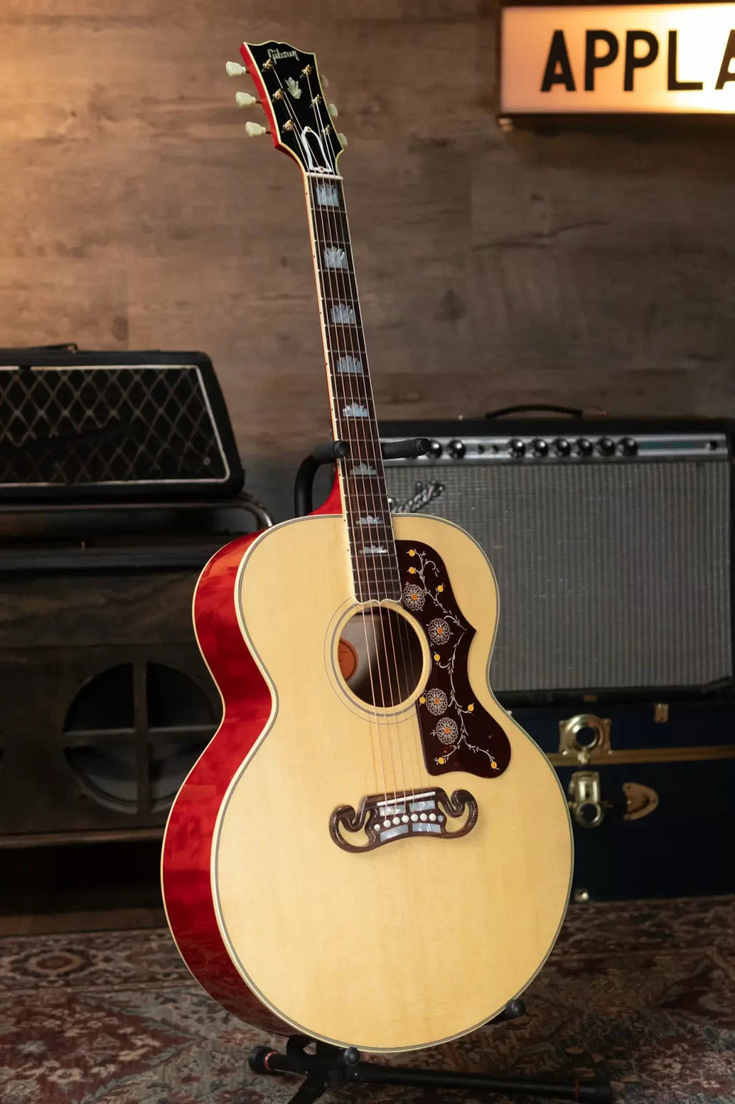 Gibson Custom SJ-200 Original Acoustic/Electric Guitar - Quilt Cherry with Hardshell Case