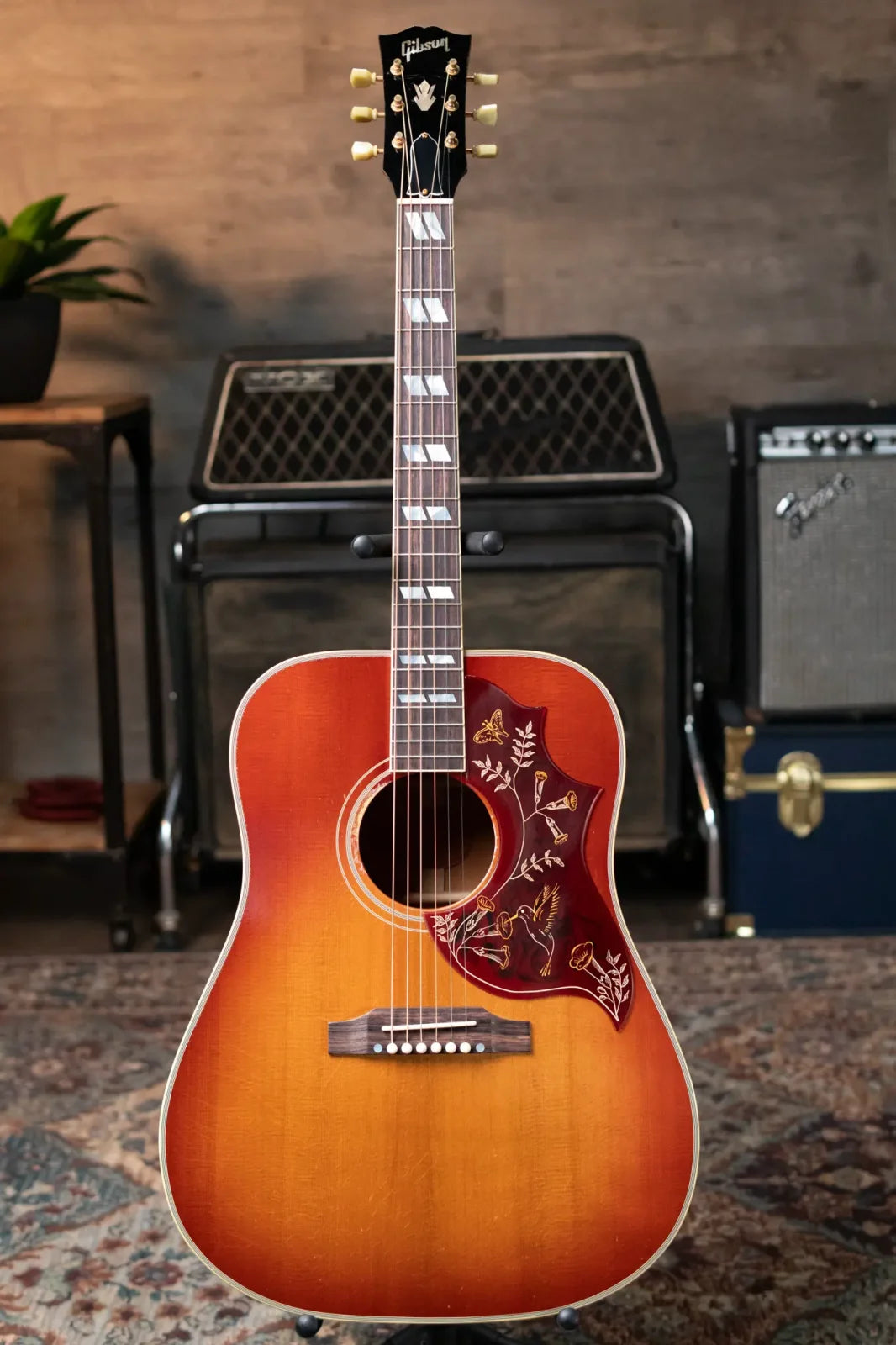 Gibson Custom Shop 1960 Hummingbird Murphy Lab Light Aged Acoustic Guitar - Heritage Cherry Sunburst with Hardshell Case