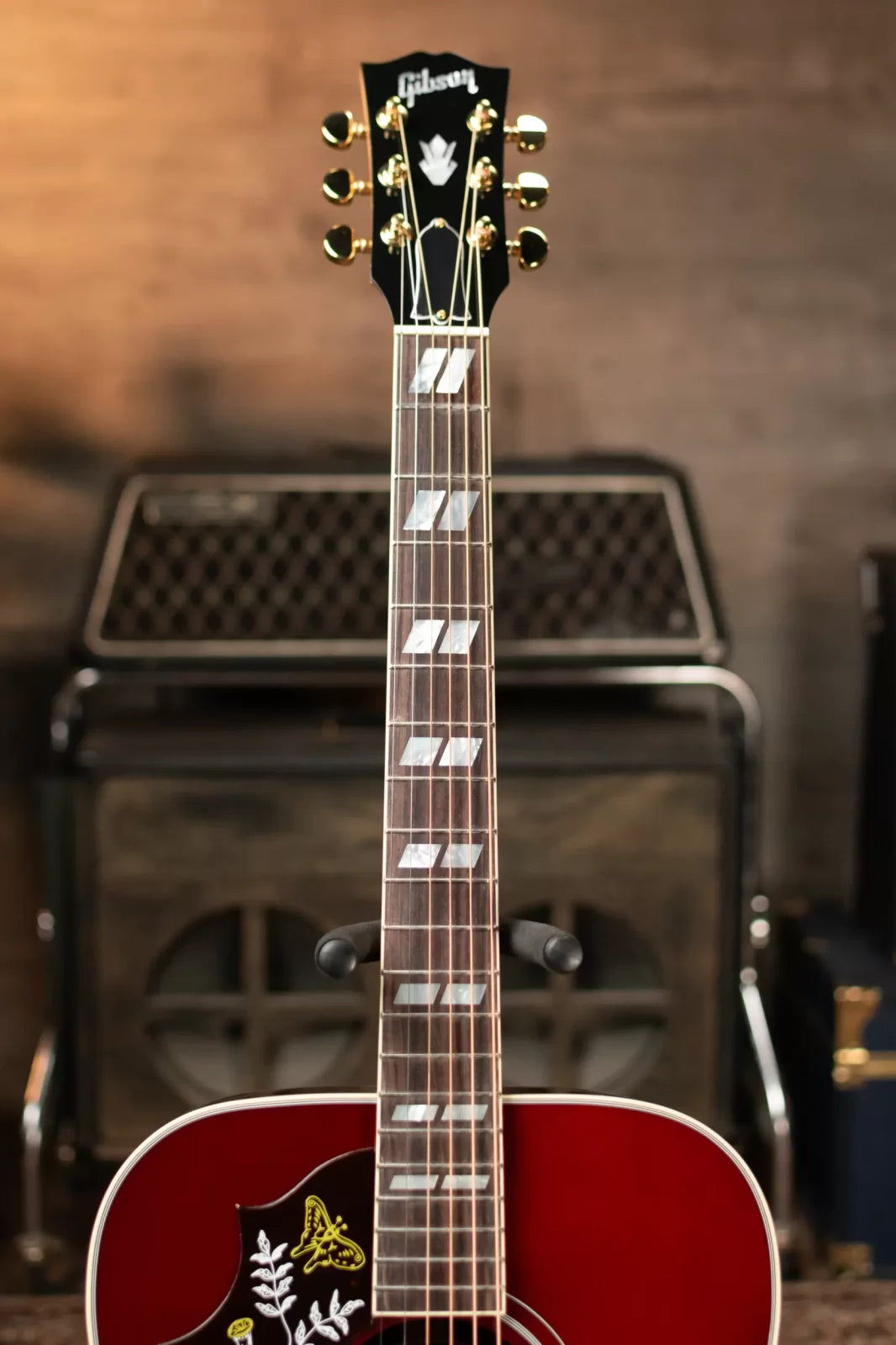 Gibson Hummingbird Standard Rosewood Lefty Acoustic/Electric Guitar - Rosewood Burst with Hardshell Case