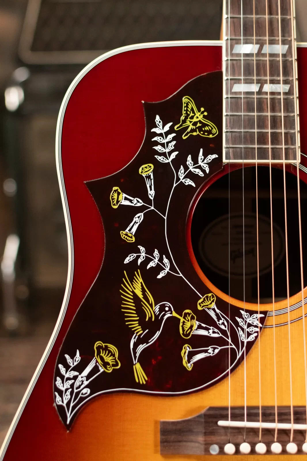 Gibson Hummingbird Standard Rosewood Lefty Acoustic/Electric Guitar - Rosewood Burst with Hardshell Case