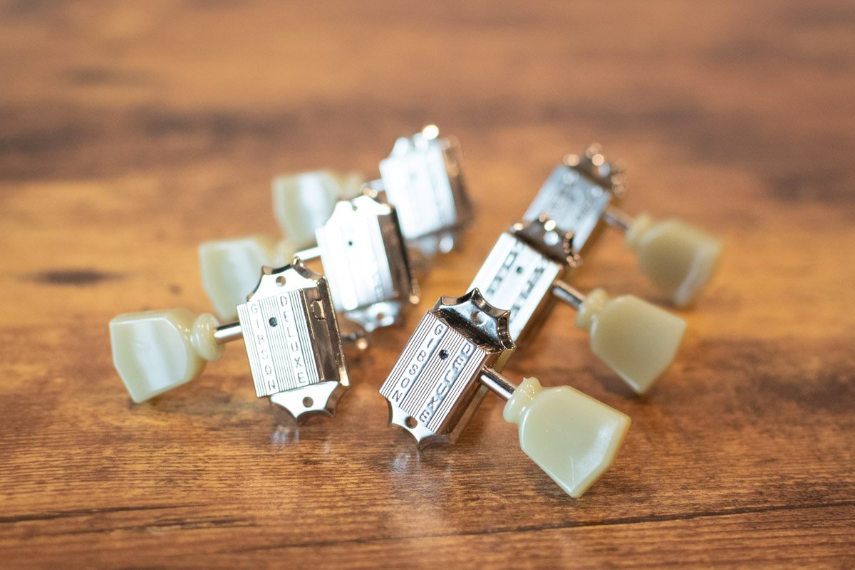 new Gibson Vintage Nickel Machine Heads with Pearloid Buttons haggertys 2