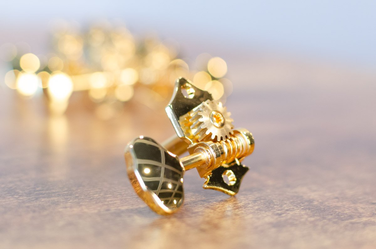 Golden Gate Open Gear Guitar Tuners, 3 x 3, Gold, Set