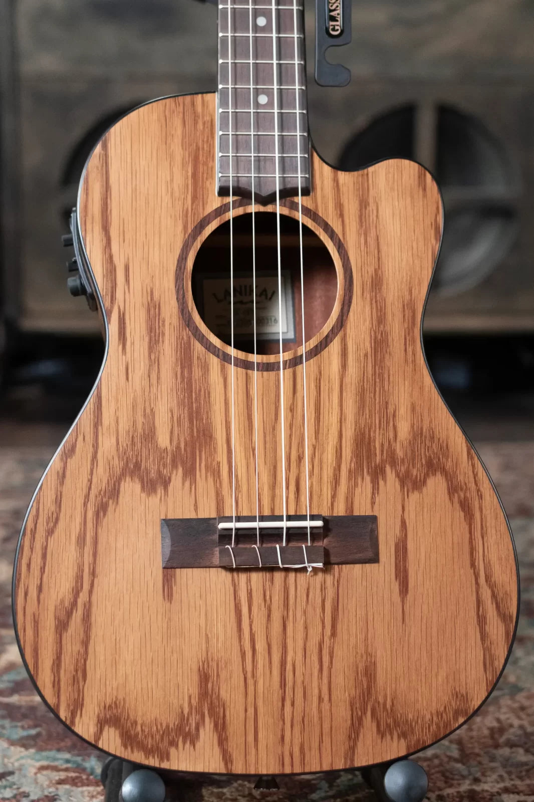 Lanikai OA-CEB Oak Baritone Ukulele Cutaway with Electronics
