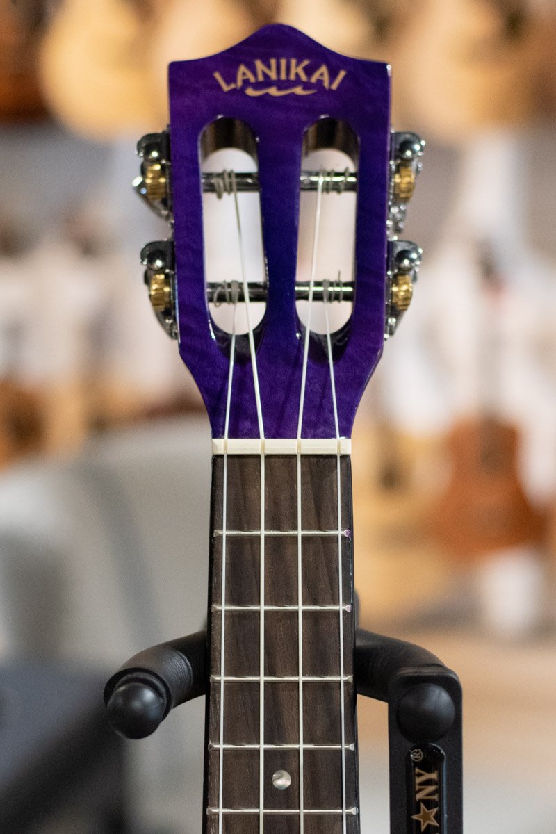 Lanikai QM-PUCEC Quilted Maple Purple Concert Ukulele Cutaway with Electronics