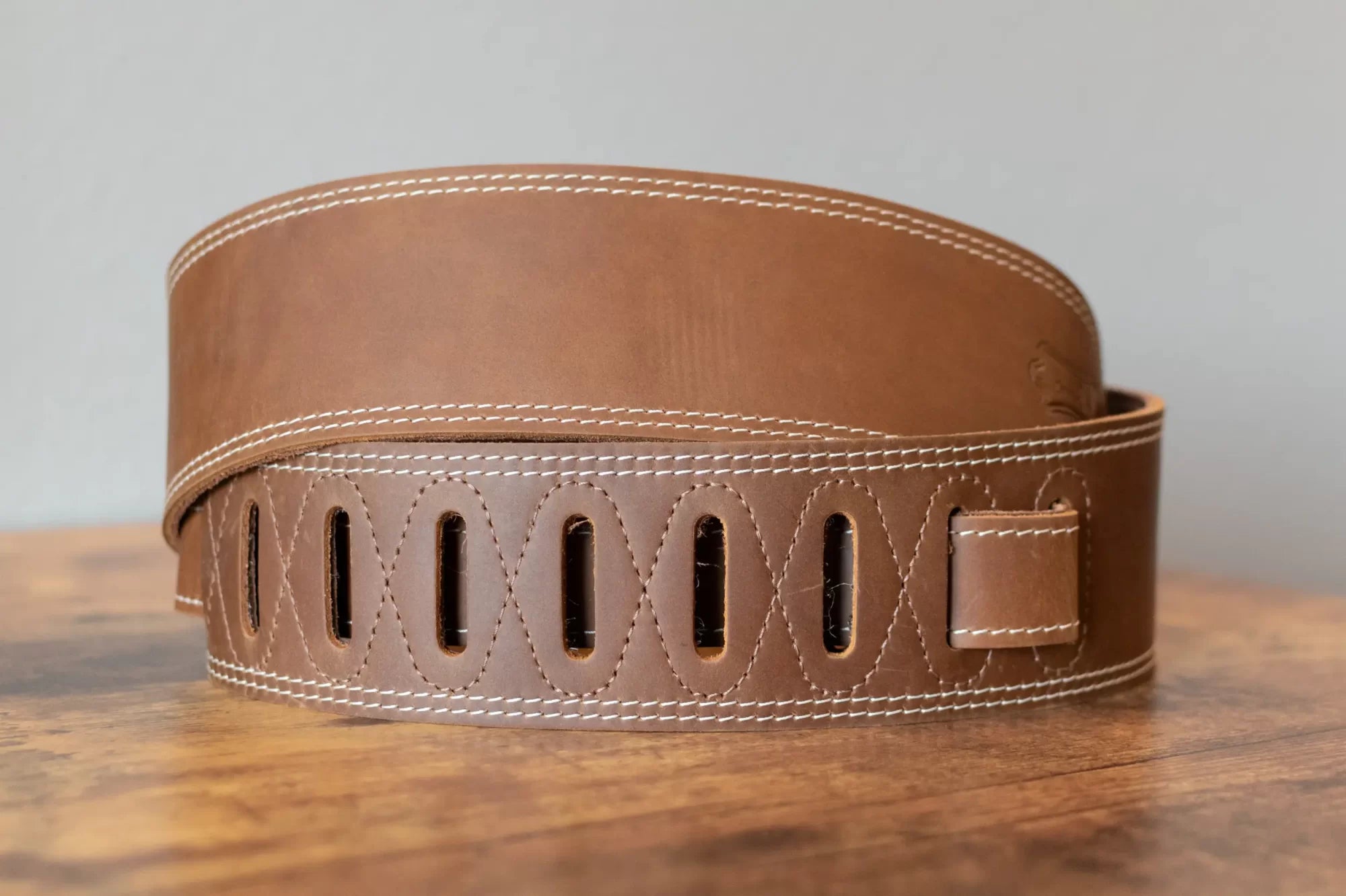 Levy's M17BDS-BRN Butter Double Stitch 2.5" Wide Garment Leather Guitar Strap