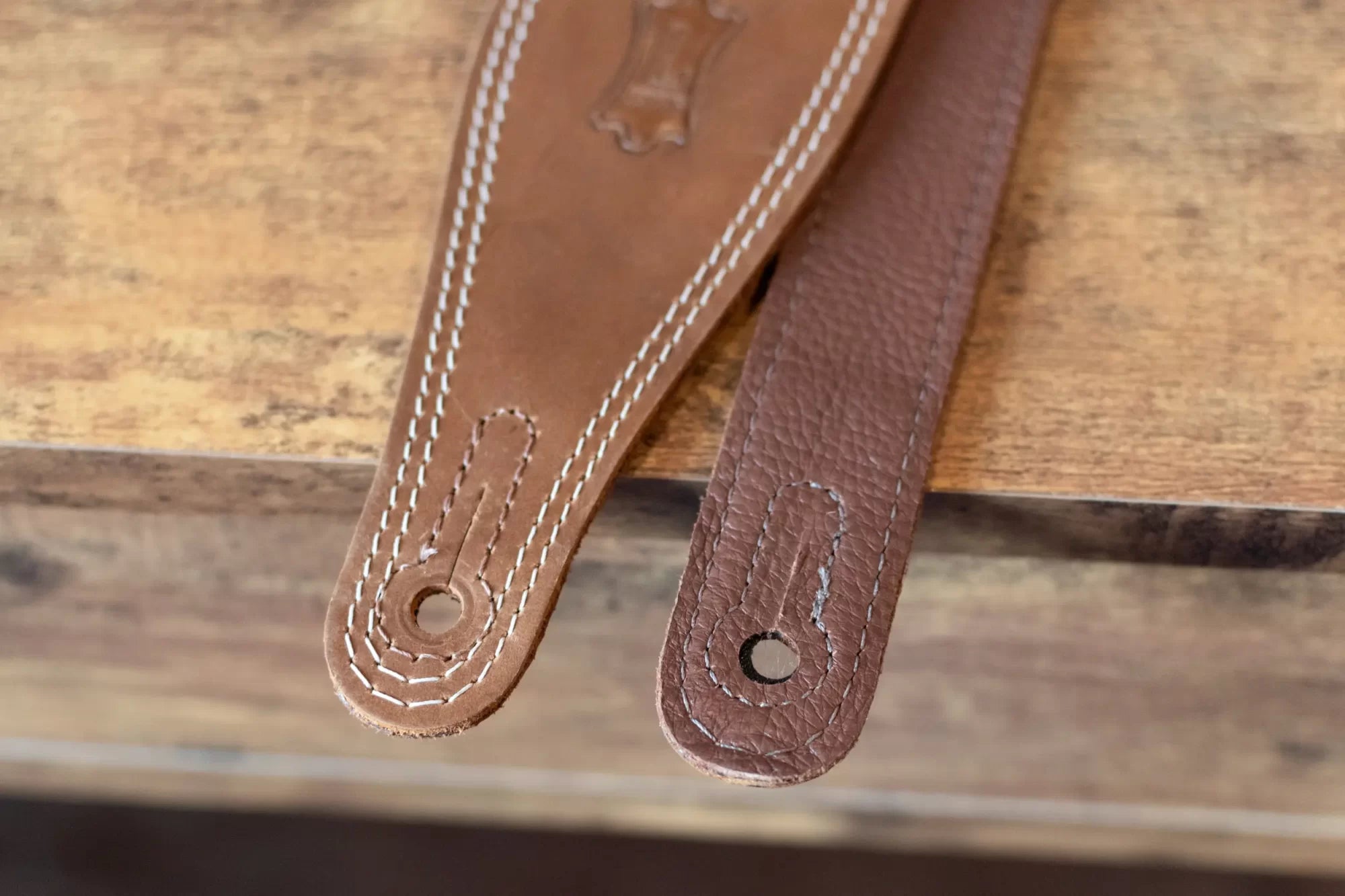 Levy's M17BDS-BRN Butter Double Stitch 2.5" Wide Garment Leather Guitar Strap