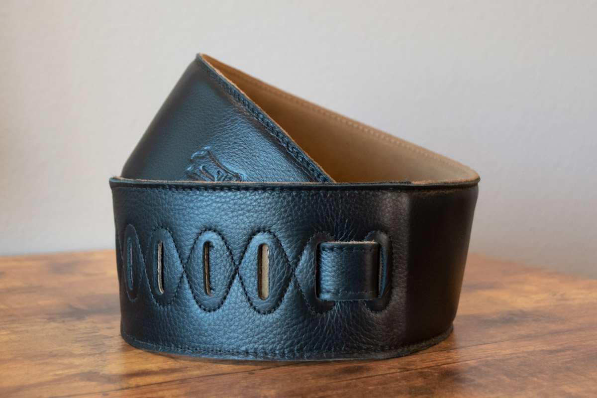 Levy's M4GF 3.5-inch Padded Garment Leather Bass Strap - Black