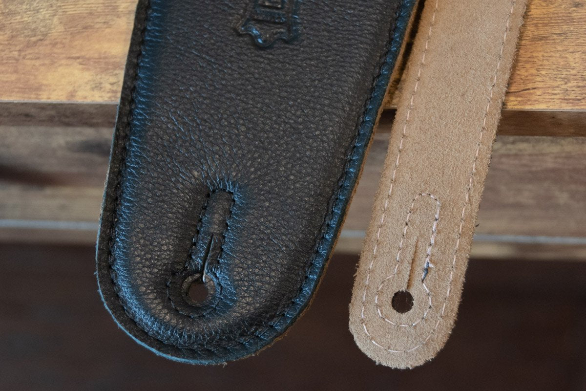 Levy's M4GF 3.5-inch Padded Garment Leather Bass Strap - Black