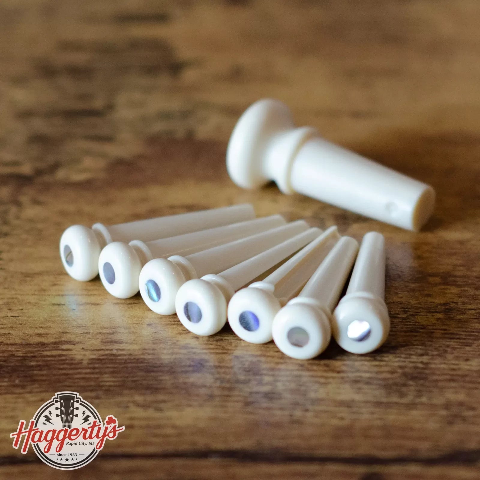 Martin Pearl Inlaid Bridge & Endpins (White)