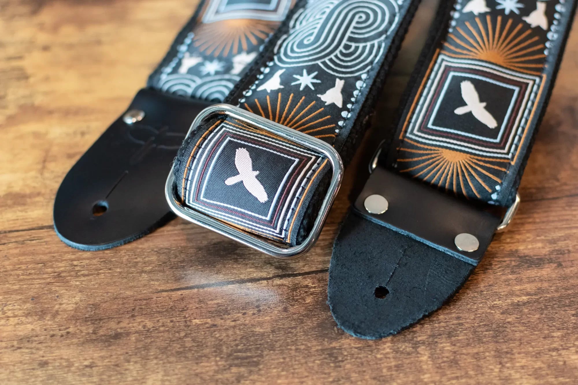 PRS Deluxe Retro Guitar Strap with Custom Jacquard - Beige Birds