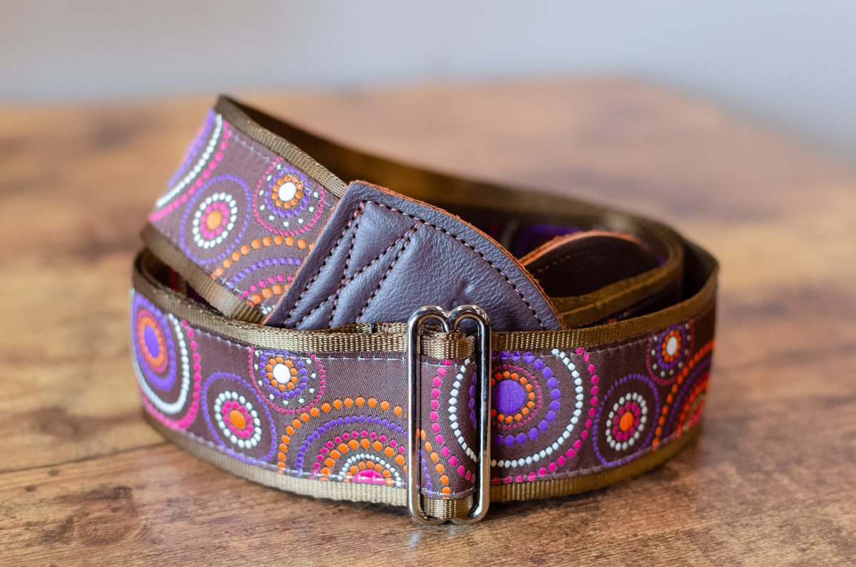 new Souldier Retro Crop Circles Brown Guitar Strap haggertys 2