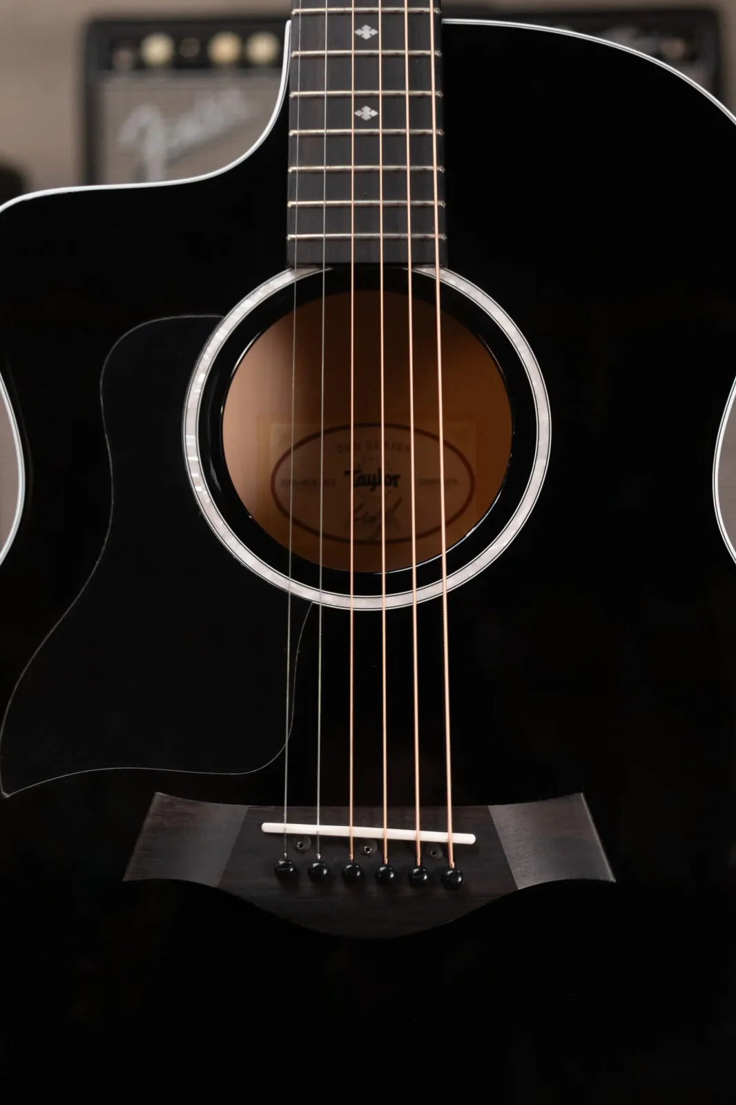 Taylor 214ce-BLK DLX Grand Auditorium Acoustic/Electric Guitar with Deluxe Hard Shell Case
