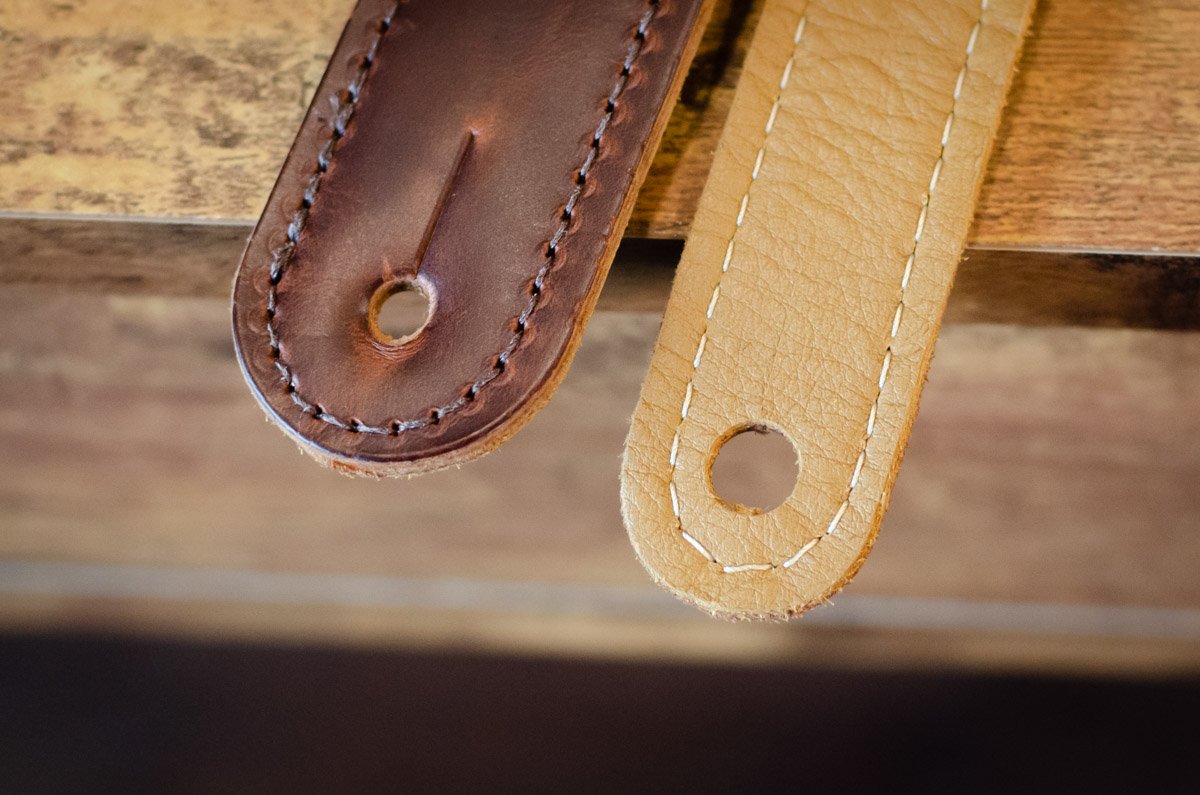 Taylor Ascension Leather Guitar Strap, Black/Butterscotch 2.5"