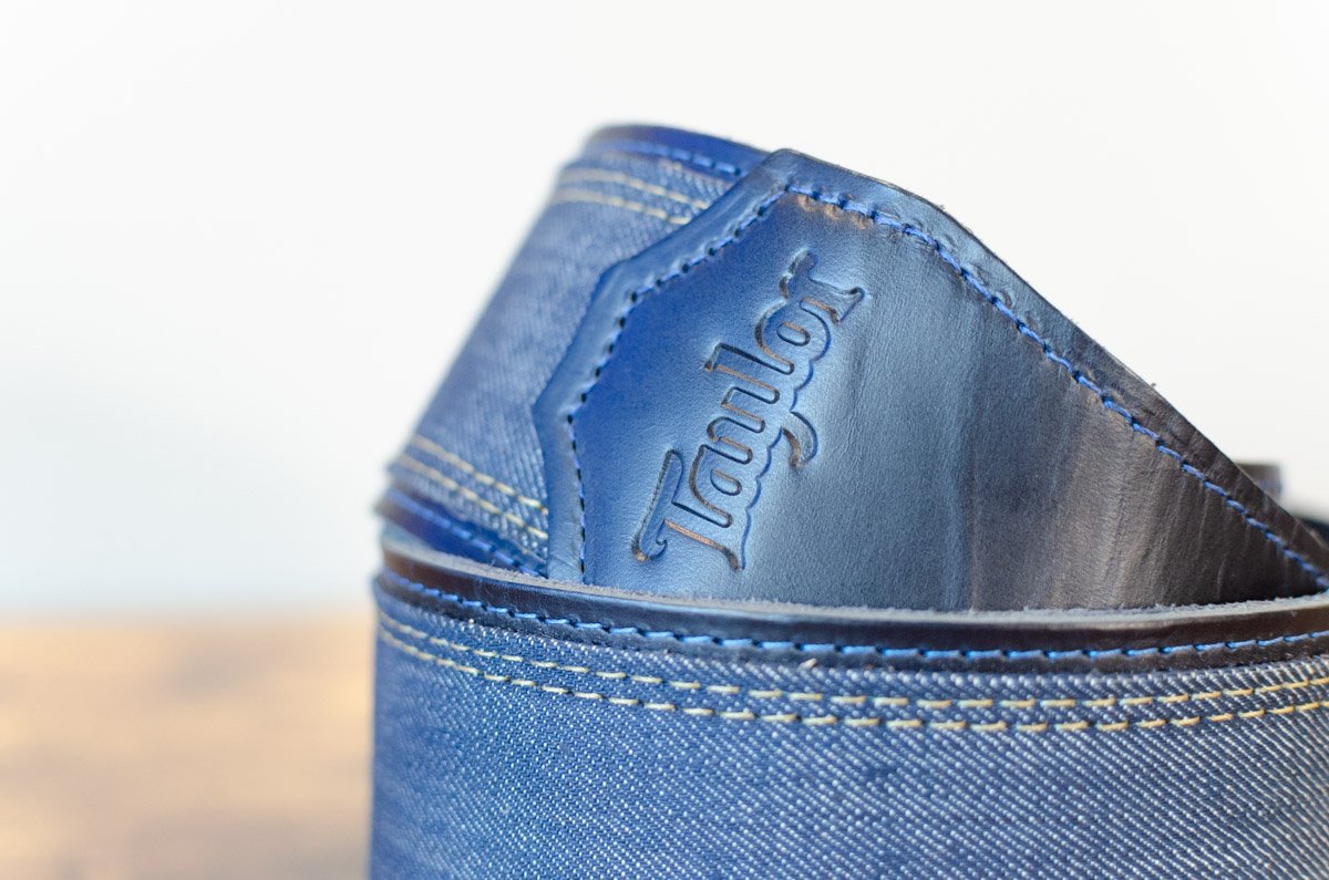 Taylor Blue Denim 2.5" Guitar Strap - Navy Edge