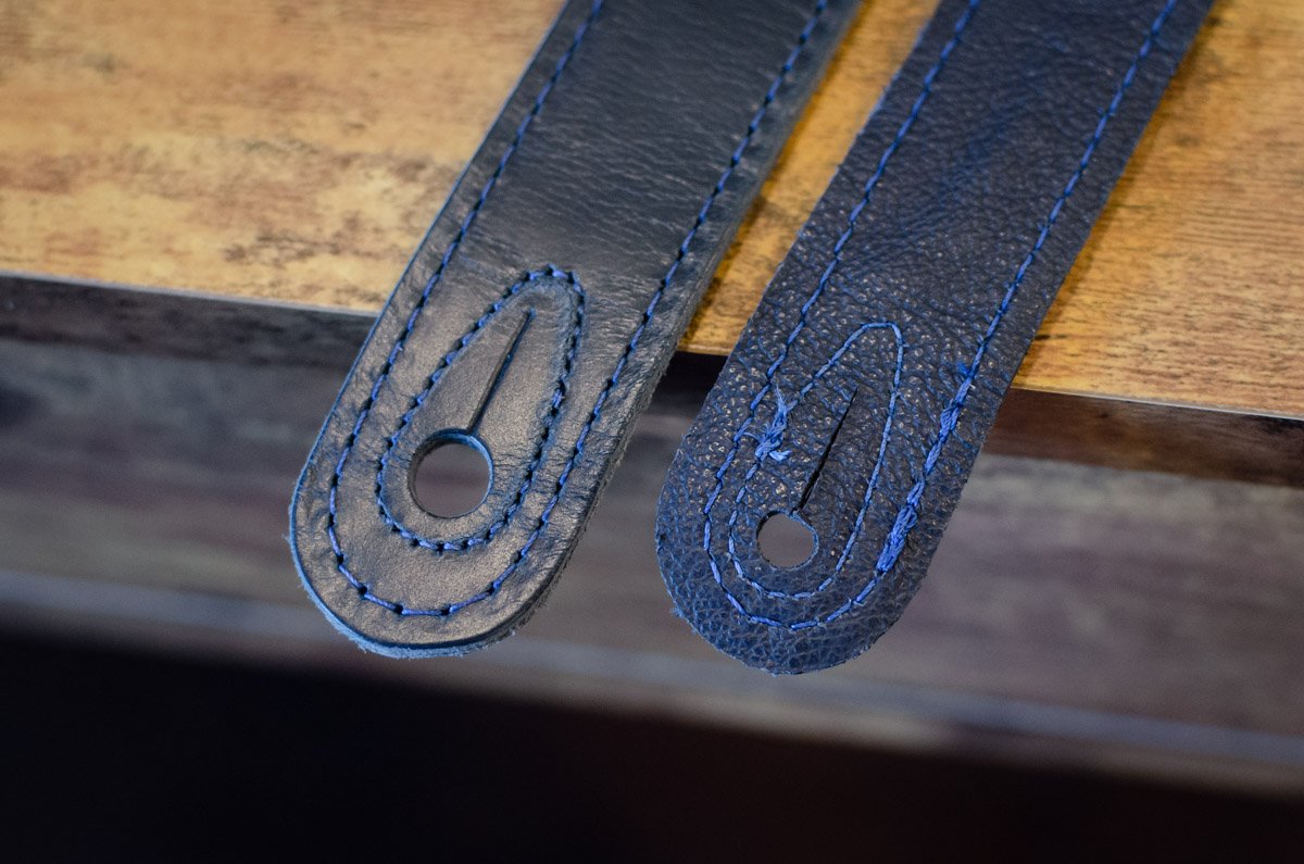 new Taylor Blue Denim Strap Navy Leather Edges 2 haggertys 7