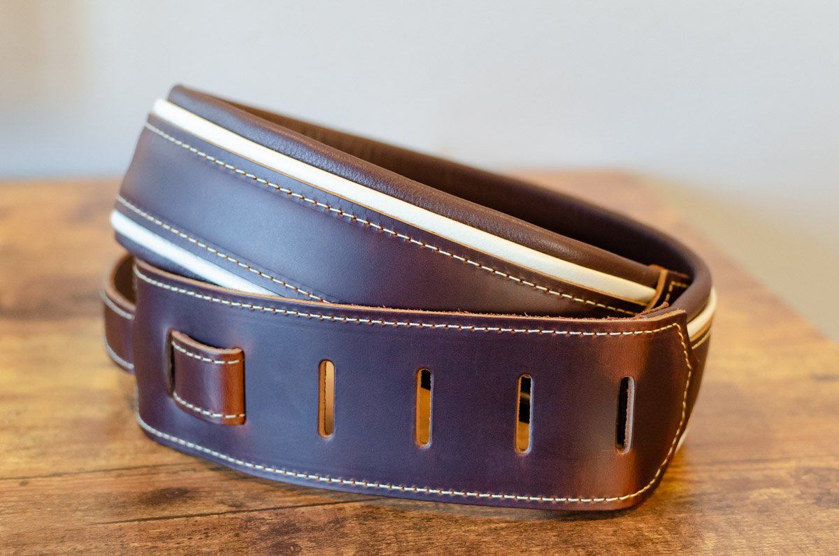 Taylor Century Strap,Cordovan Leather, 2.5", Cordovan/Cream/Cordovan