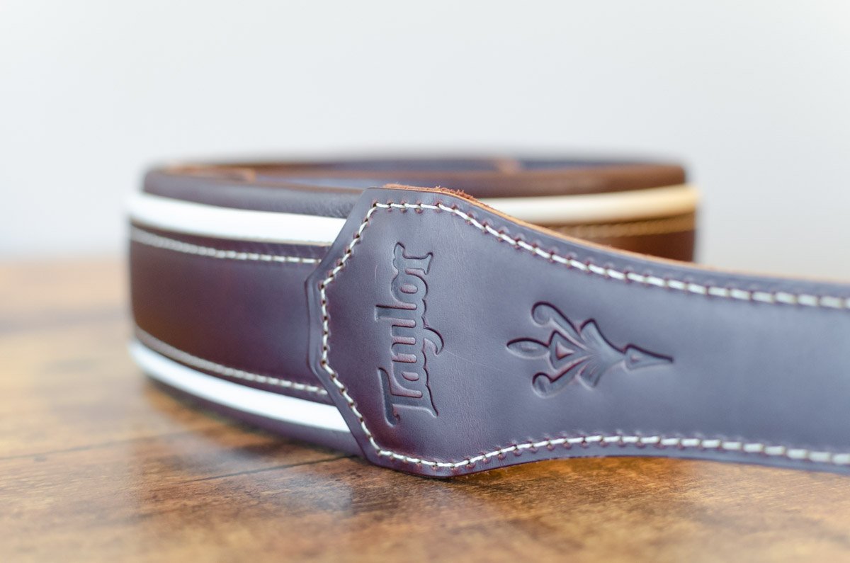 Taylor Century Strap,Cordovan Leather, 2.5", Cordovan/Cream/Cordovan
